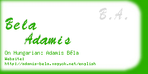 bela adamis business card