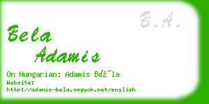 bela adamis business card
